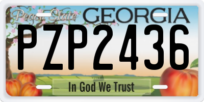 GA license plate PZP2436
