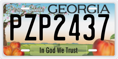 GA license plate PZP2437