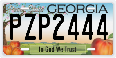 GA license plate PZP2444