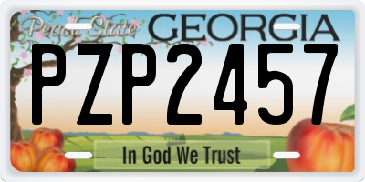 GA license plate PZP2457