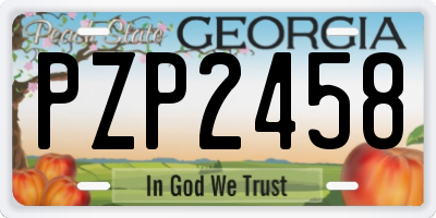 GA license plate PZP2458