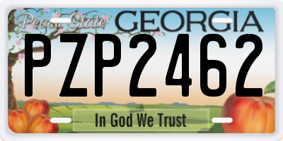 GA license plate PZP2462