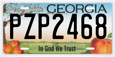 GA license plate PZP2468