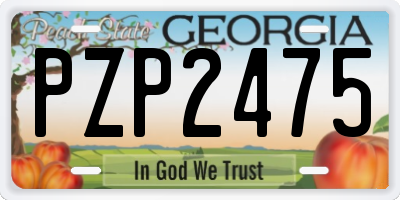 GA license plate PZP2475
