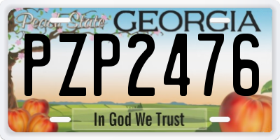 GA license plate PZP2476
