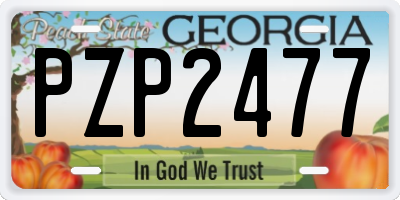 GA license plate PZP2477