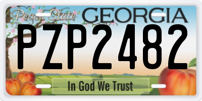 GA license plate PZP2482