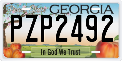 GA license plate PZP2492