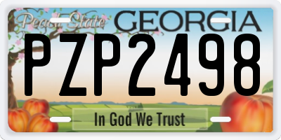 GA license plate PZP2498