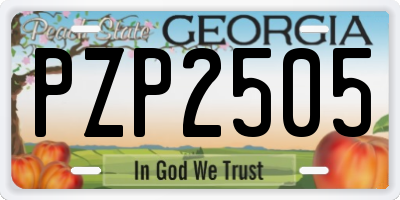 GA license plate PZP2505