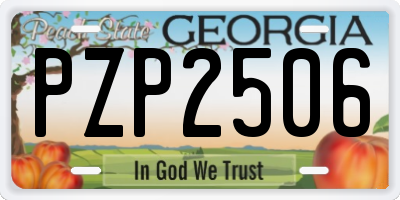 GA license plate PZP2506