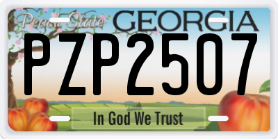 GA license plate PZP2507