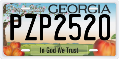 GA license plate PZP2520