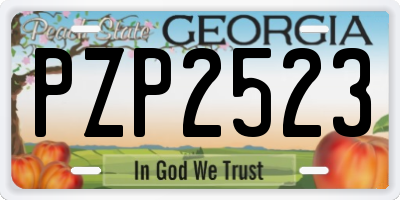 GA license plate PZP2523