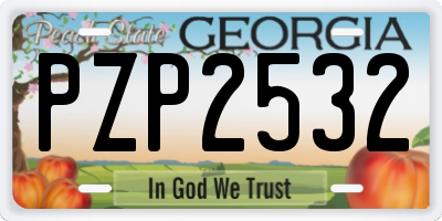 GA license plate PZP2532