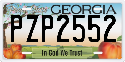 GA license plate PZP2552