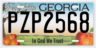 GA license plate PZP2568