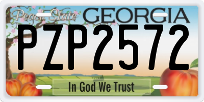 GA license plate PZP2572