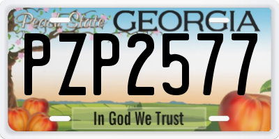 GA license plate PZP2577