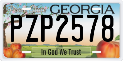 GA license plate PZP2578