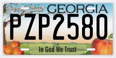 GA license plate PZP2580