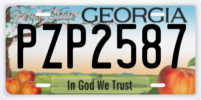 GA license plate PZP2587