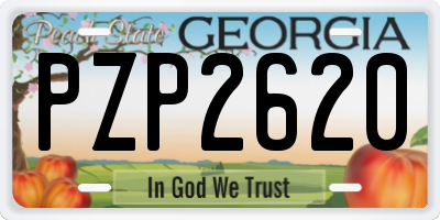 GA license plate PZP2620