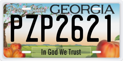 GA license plate PZP2621