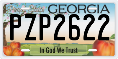 GA license plate PZP2622