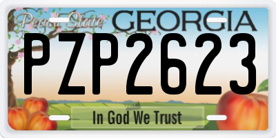 GA license plate PZP2623