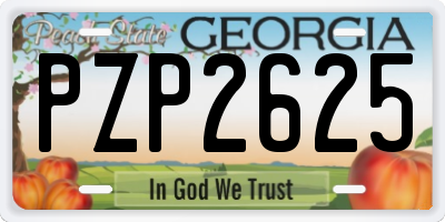 GA license plate PZP2625