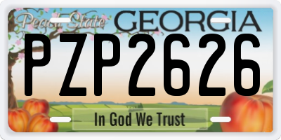 GA license plate PZP2626