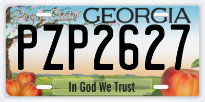 GA license plate PZP2627