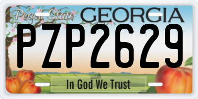 GA license plate PZP2629