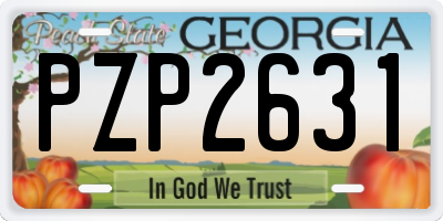 GA license plate PZP2631