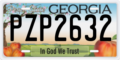 GA license plate PZP2632
