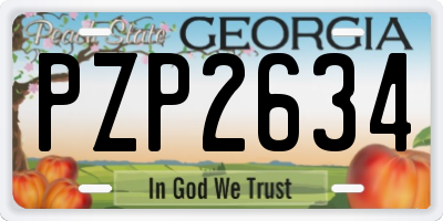 GA license plate PZP2634