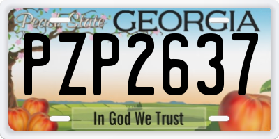 GA license plate PZP2637