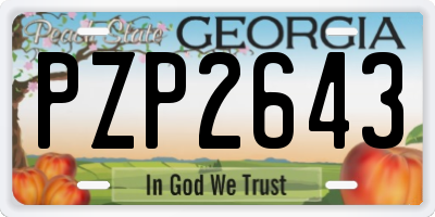GA license plate PZP2643