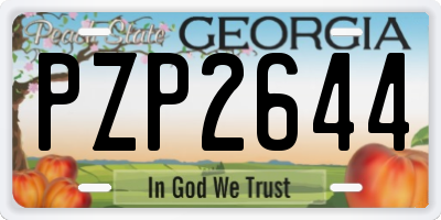 GA license plate PZP2644