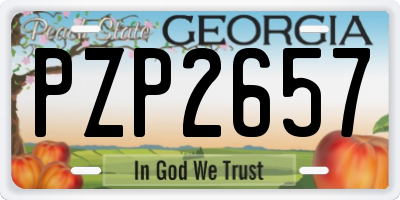 GA license plate PZP2657