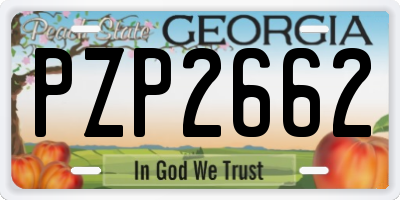 GA license plate PZP2662