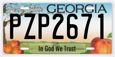 GA license plate PZP2671