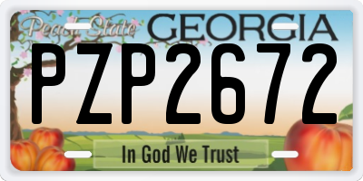 GA license plate PZP2672