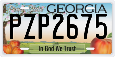 GA license plate PZP2675