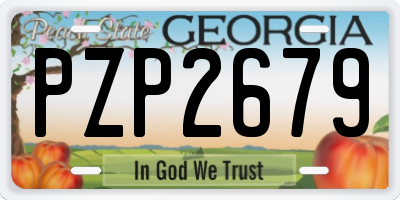 GA license plate PZP2679