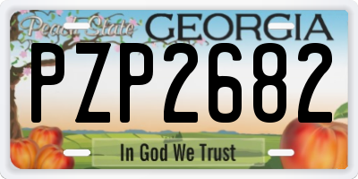 GA license plate PZP2682