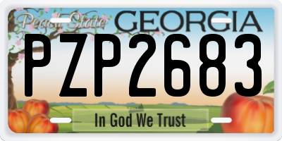 GA license plate PZP2683