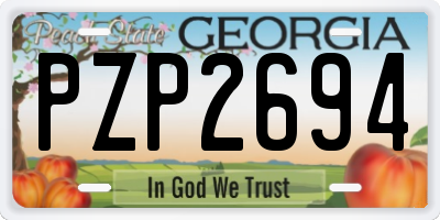 GA license plate PZP2694