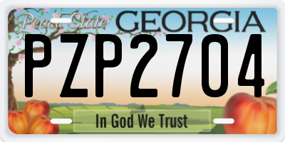 GA license plate PZP2704